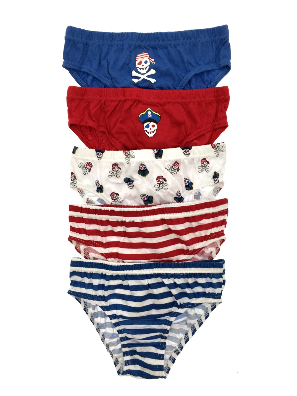 Kids Boys 5 Pairs Pack 100 Cotton Striped Briefs Childrens Underwear